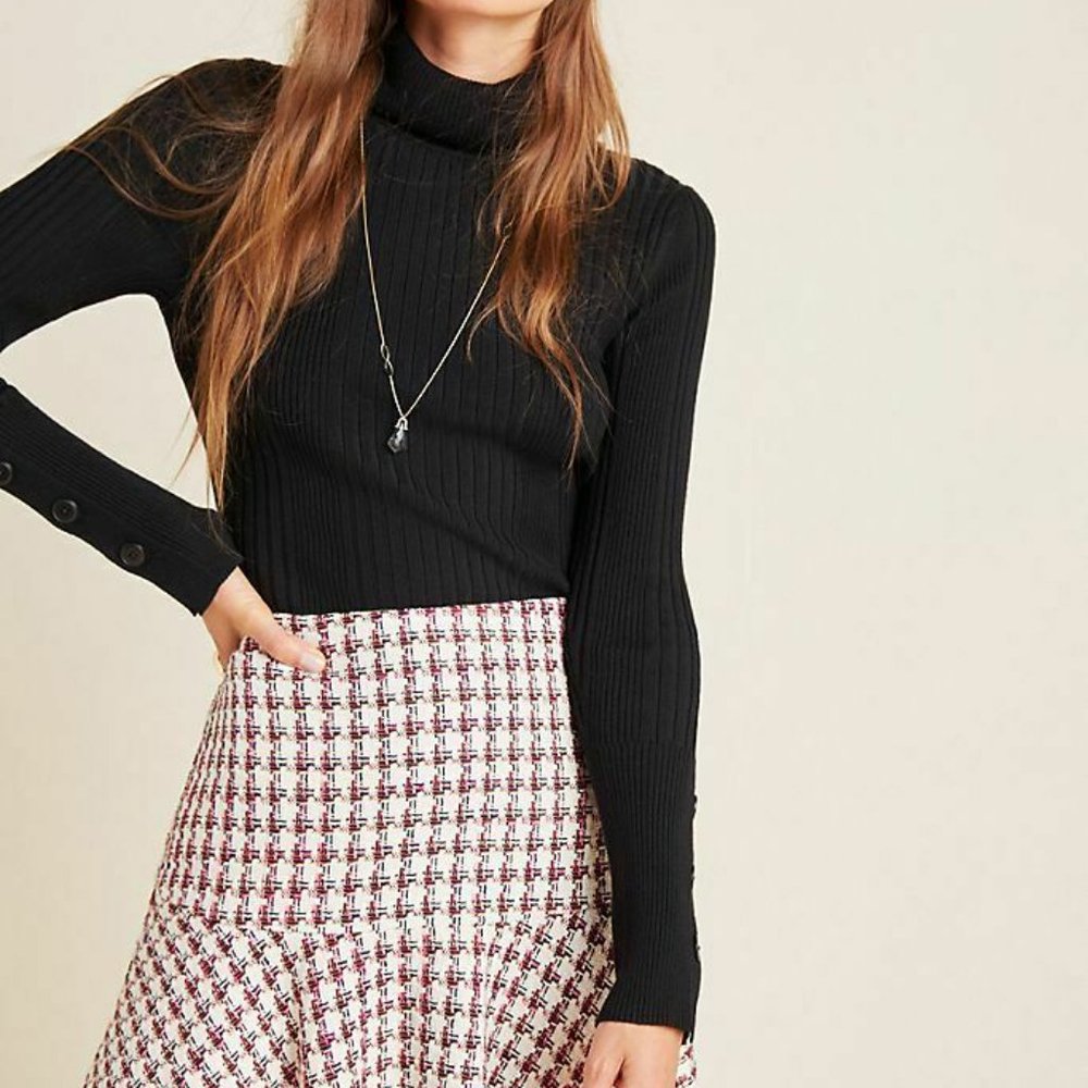 Anthropologie Maeve Bobbie Flounced Mini Skirt 10 - Picture 3 of 4